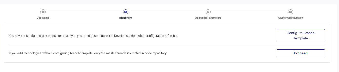 Configure Branch Template before Creating a Repository